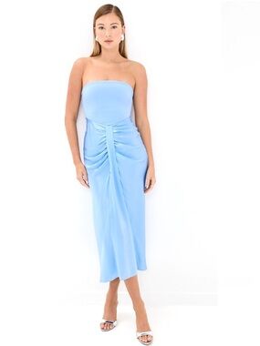 STAUD Wayfaring Strapless Midi Dress 14 Statement Cocktail Formal Wedding NWT